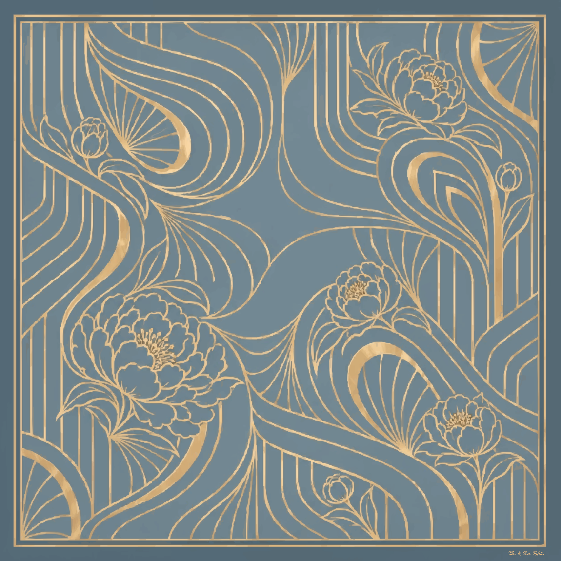 Blue Deco Mahjong Mat (Pre-Order)