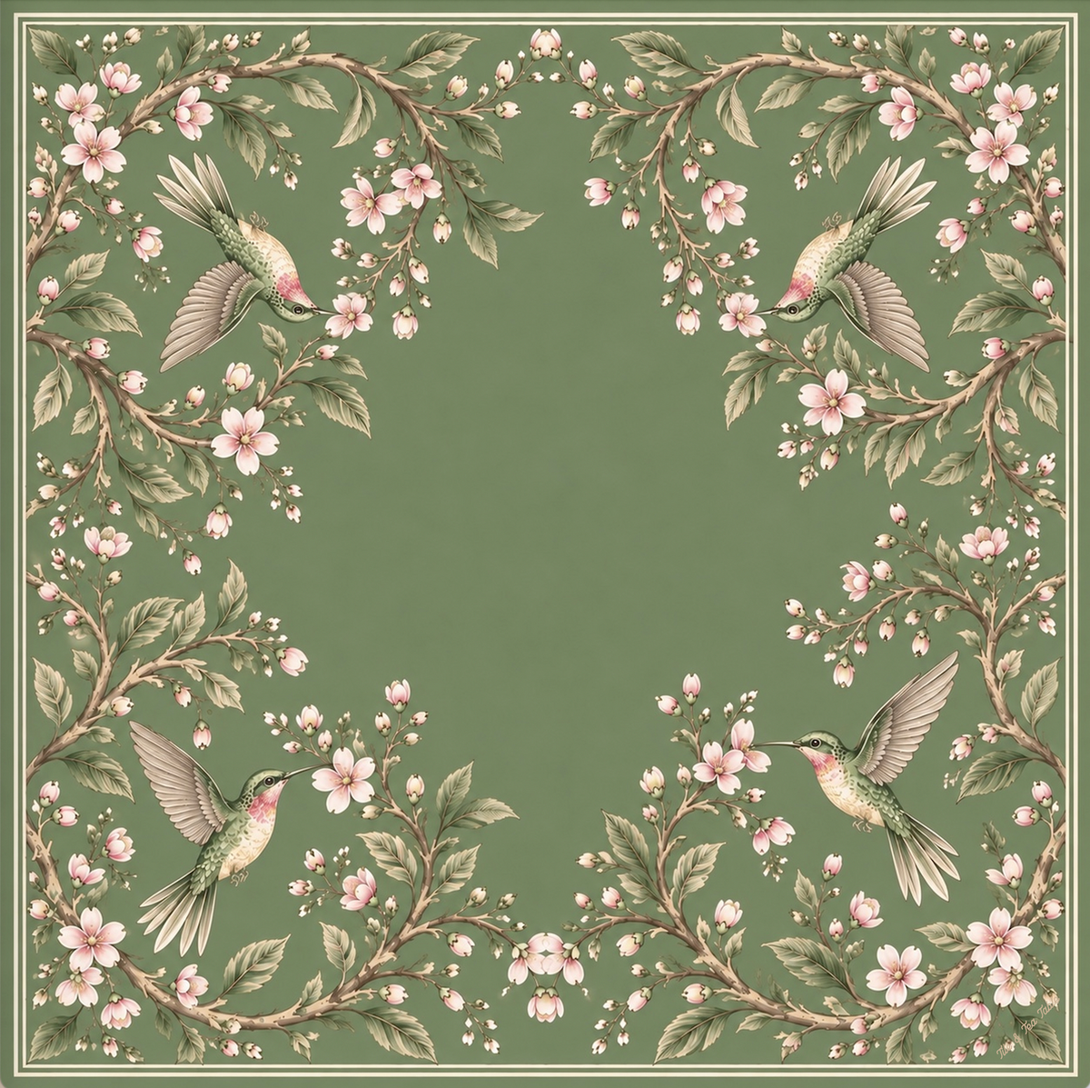 Sage Aviary Mahjong Mat (Pre-Order)